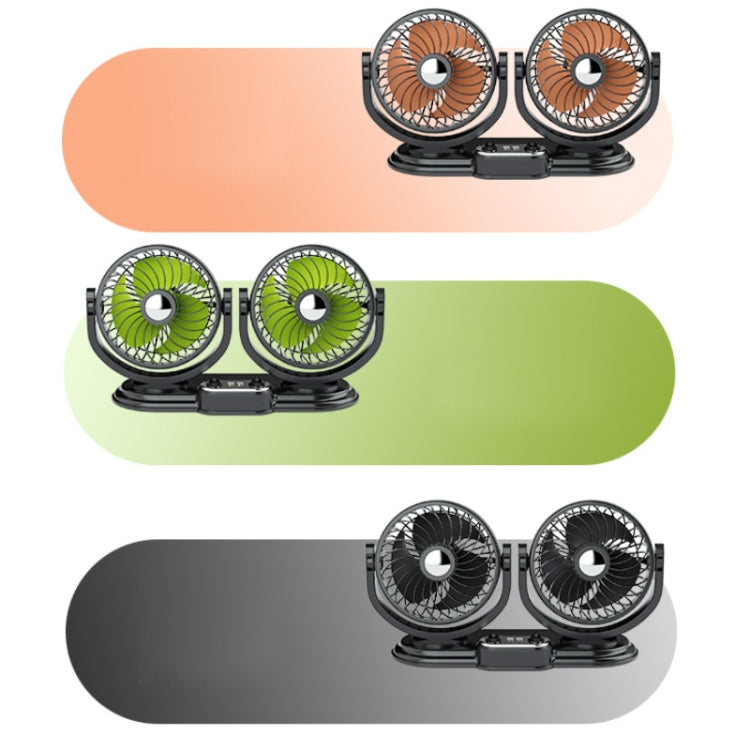 F621U Car Rotatable Turntable Silent Car Double Head Fan, Model: High Allocation USB - Heating & Fans by PMC TechLife | Online Shopping South Africa | PMC TechLife | Buy Now Pay Later Mobicred