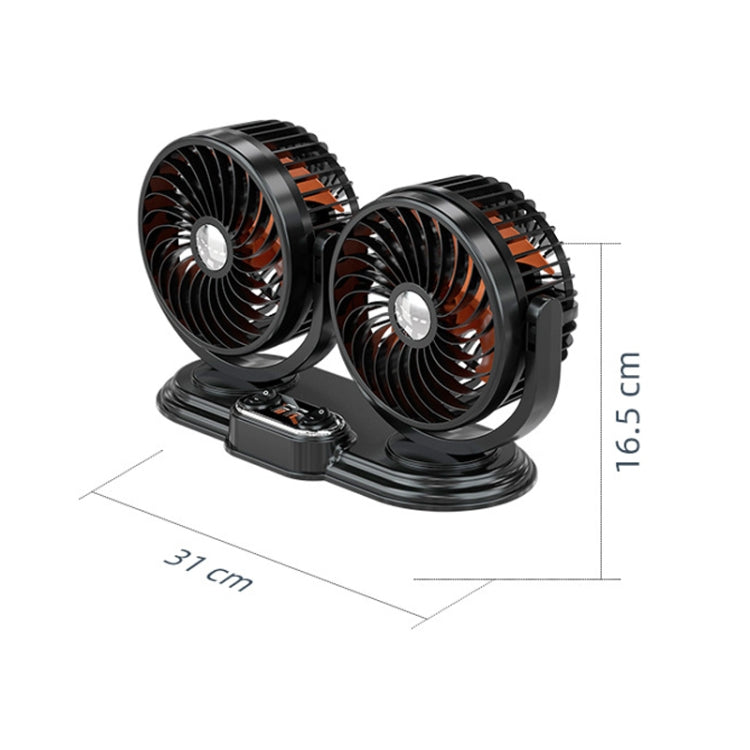 F621 Car Rotatable Turntable Silent Car Double Head Fan, Model: USB - Heating & Fans by PMC TechLife | Online Shopping South Africa | PMC TechLife | Buy Now Pay Later Mobicred