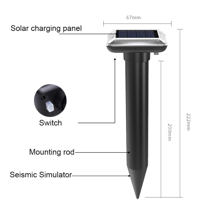 SJZ038 Outdoor Waterproof Solar Ultrasonic Rat Repeller Ultrasonic Animal Repeller, Color: Orange - Outdoor Insect Repellent by PMC TechLife | Online Shopping South Africa | PMC TechLife | Buy Now Pay Later Mobicred