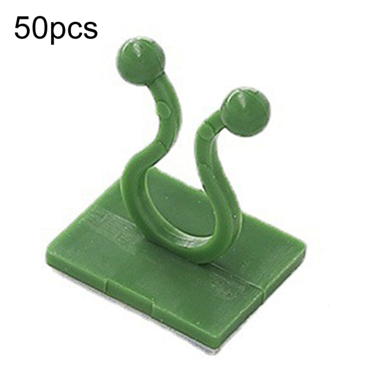 Medium 50pcs Plant Climbing Wall Buckle Vine Traceless Plant Fixer Self-Adhesive Hooks(Green) - Plant Support & Care by PMC TechLife | Online Shopping South Africa | PMC TechLife