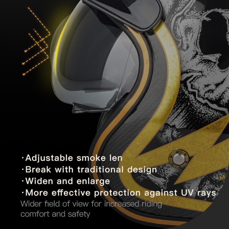 SOMAN Motorcycle Four Seasons Carbon Fiber Half Helmet, Color: Carbon Fiber Silver Lightning(L) - free shipping - PMC TechLife - Order now!