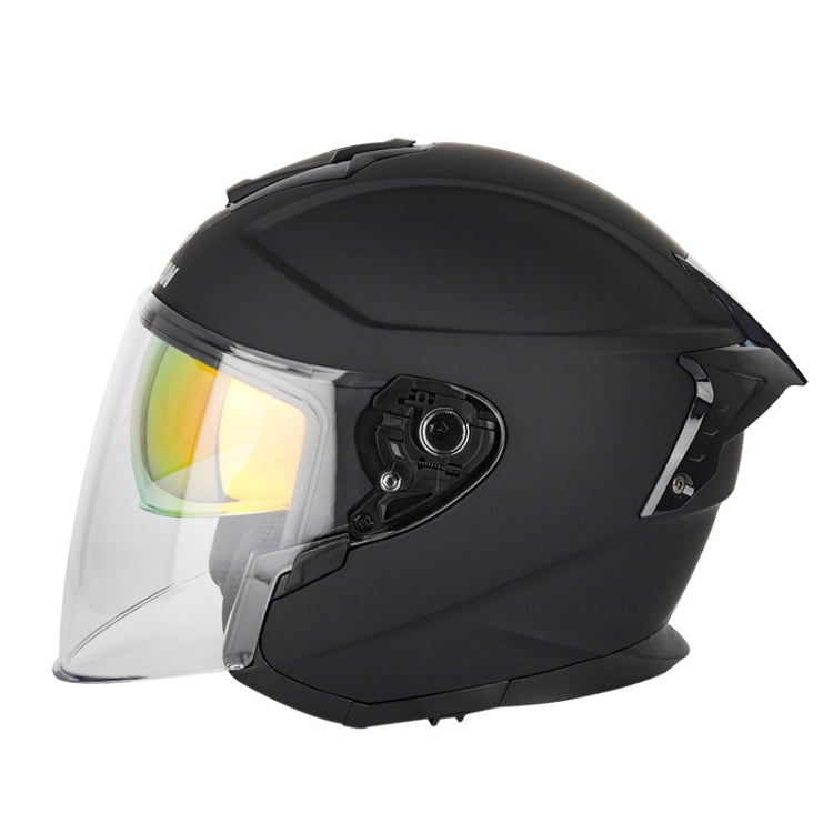 SOMAN Motorcycle Electric Bicycle Dual Lens Riding Helmet, Size: M(Matte Black) - free shipping - PMC TechLife - Order now!