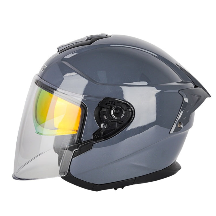 SOMAN Motorcycle Electric Bicycle Dual Lens Riding Helmet, Size: XXL(Cement Gray) - free shipping - PMC TechLife - Order now!