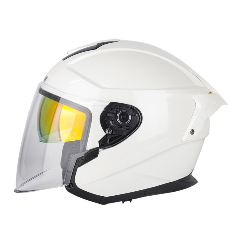SOMAN Motorcycle Electric Bicycle Dual Lens Riding Helmet, Size: XXL(Pearl White) - free shipping - PMC TechLife - Order now!