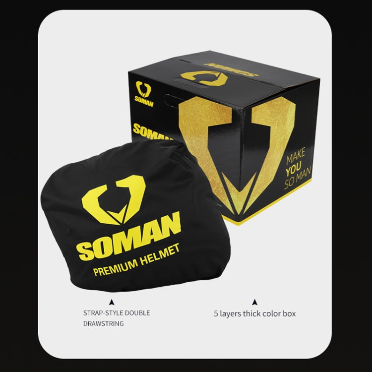 SOMAN Motorcycle Electric Bicycle Dual Lens Riding Helmet, Size: XL(Matte Black) - free shipping - PMC TechLife - Order now!