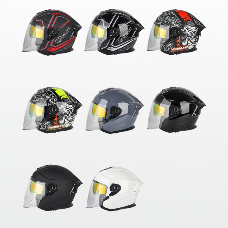SOMAN Motorcycle Electric Bicycle Dual Lens Riding Helmet, Size: S(Cement Gray) - free shipping - PMC TechLife - Order now!