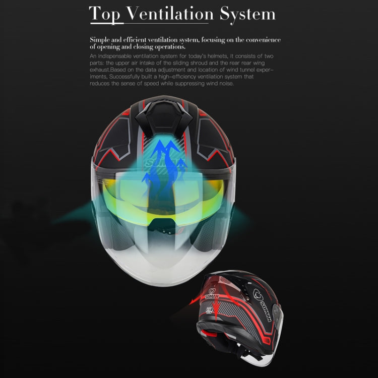 SOMAN Motorcycle Electric Bicycle Dual Lens Riding Helmet, Size: L(Matte Black) - free shipping - PMC TechLife - Order now!