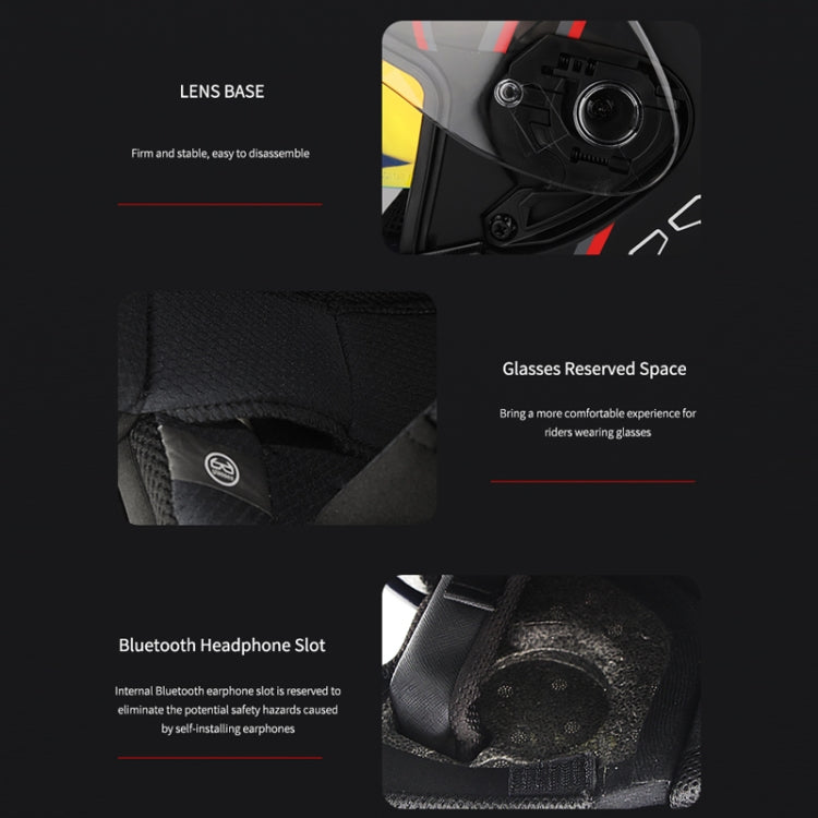 SOMAN Motorcycle Electric Bicycle Dual Lens Riding Helmet, Size: M(Black Red) - free shipping - PMC TechLife - Order now!