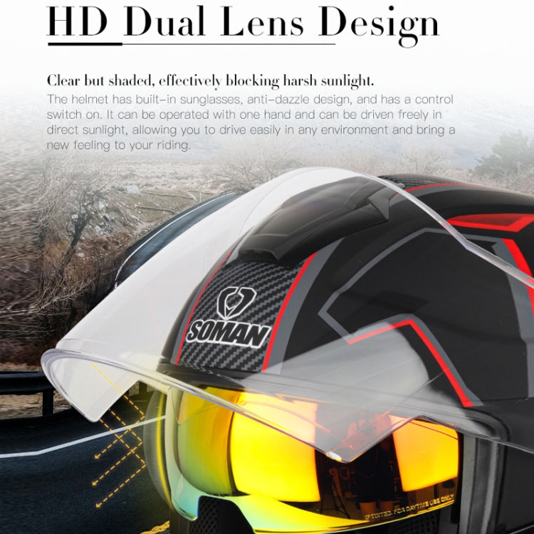 SOMAN Motorcycle Electric Bicycle Dual Lens Riding Helmet, Size: XL(Cement Gray) - free shipping - PMC TechLife - Order now!