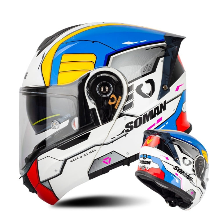 SOMAN Racing Motorcycle Double Lens Riding Safety Helmet, Size: L(Mobile Suit) - free shipping - PMC TechLife - Order now!