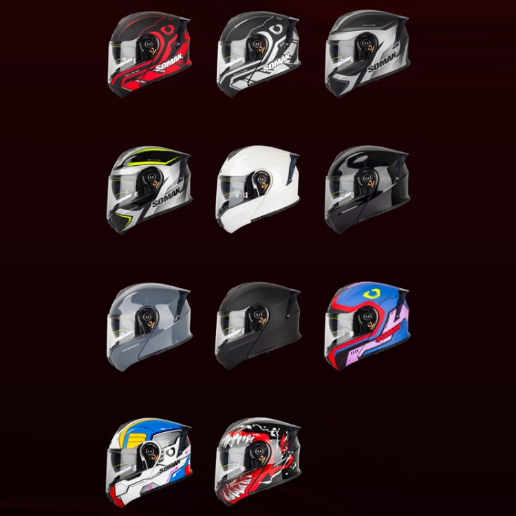 SOMAN Racing Motorcycle Double Lens Riding Safety Helmet, Size: M(Mobile Suit) - free shipping - PMC TechLife - Order now!