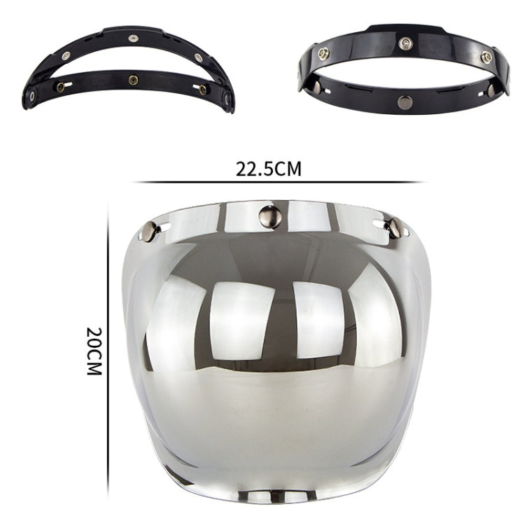 Motorcycle Helmet Three-Button Windproof Lens With Bracket(Plating Blue) - Helmets by PMC TechLife | Online Shopping South Africa | PMC TechLife | Buy Now Pay Later Mobicred