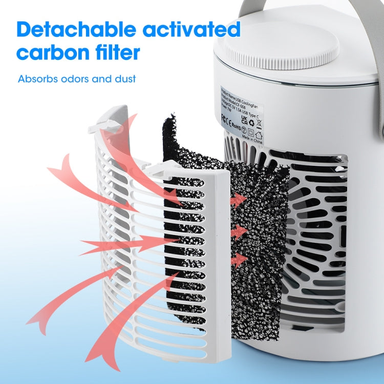 CF008 Mini Household Humidification Spray Air Cooler USB Plug-in Portable Air Conditioner Fan(White) - free shipping - PMC TechLife - Order now!