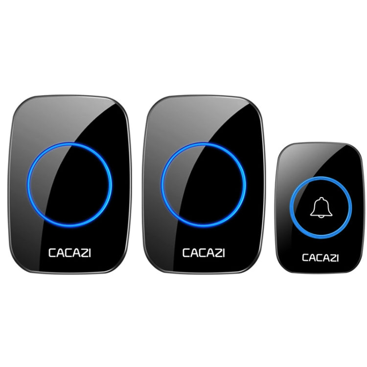 CACAZI A10DC 1 To 2 Battery Type Home Smart Waterproof Electronic Wireless Doorbell(Black) - Wireless Doorbell by CACAZI | Online Shopping South Africa | PMC TechLife | Buy Now Pay Later Mobicred