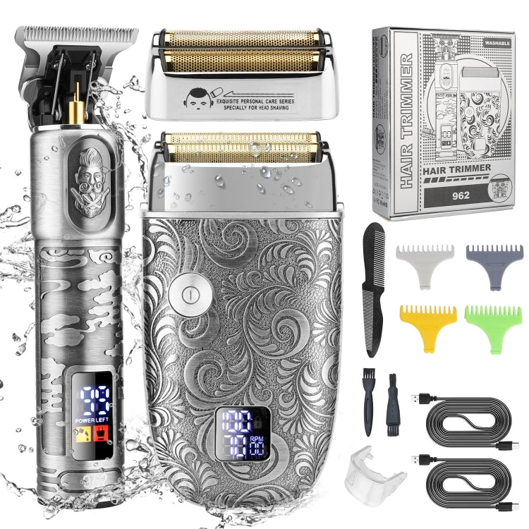 Men Bald Haircut 2 In 1 Electric Hair Clipper Waterproof Set(Gray) - free shipping - PMC TechLife - Order now!