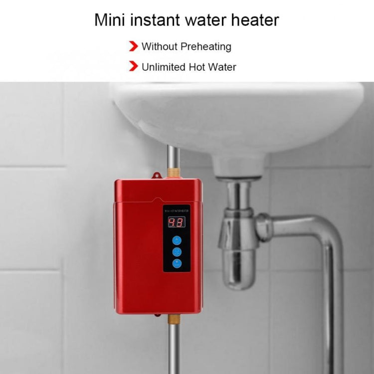 UK Plug 3000W  Electric Water Heater With Remote Control Adjustable Temperate(Red) - free shipping - PMC TechLife - Order now!