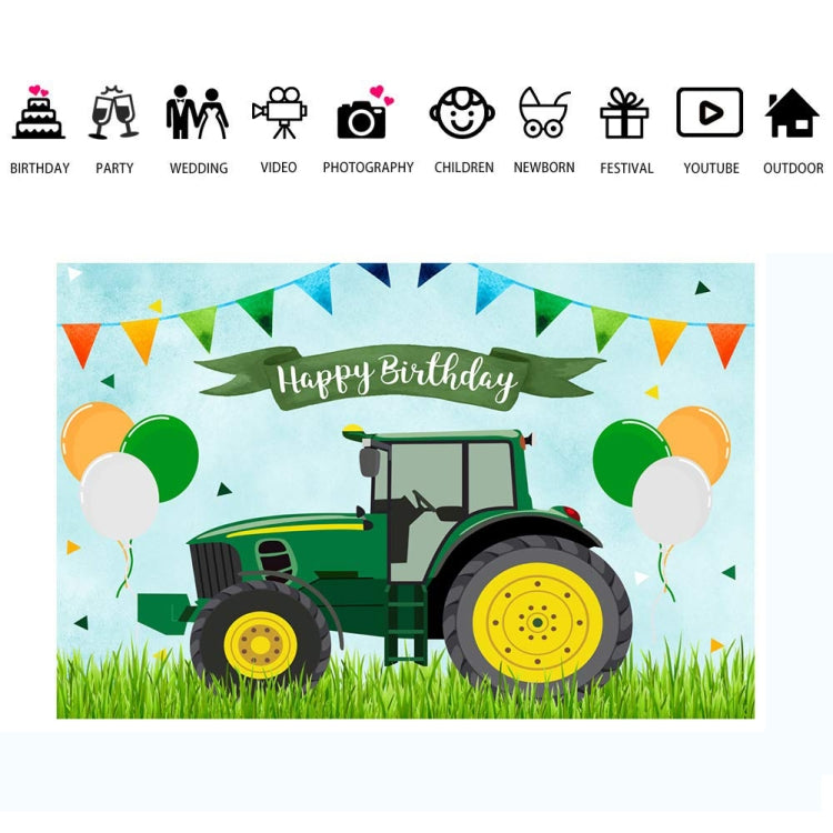 210x180cm Tractor Theme Birthday Backdrop Boy Farm Happy Birthday Background Party Decorations - Birthday Party by PMC TechLife | Online Shopping South Africa | PMC TechLife | Buy Now Pay Later Mobicred