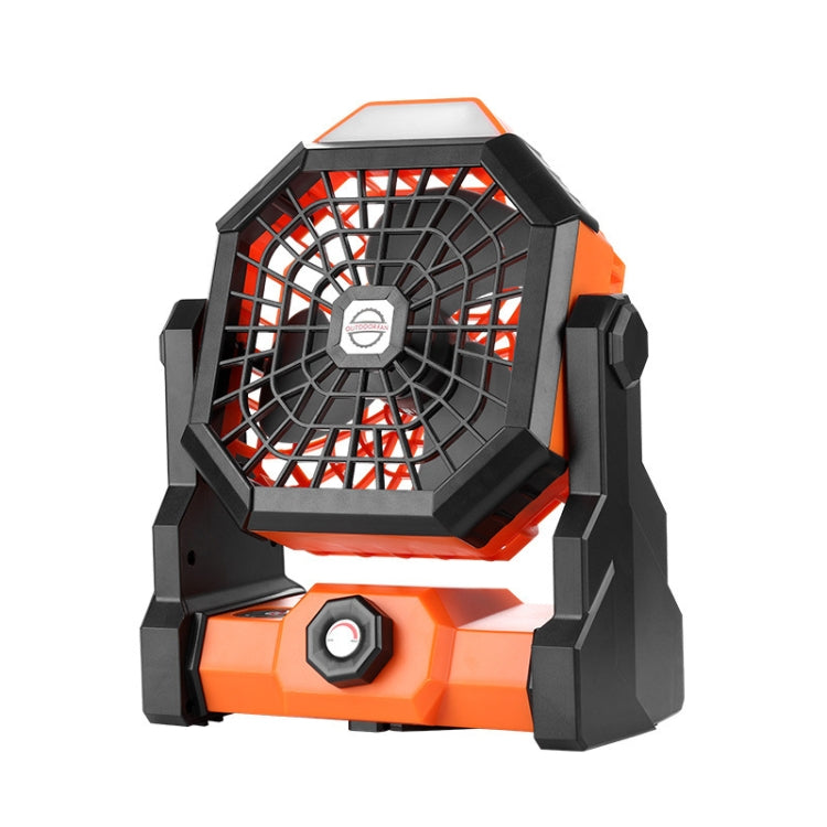 Outdoor Infinitely Variable Speed Portable Large Wind Charging Camping Lighting Fan(Black Orange) - Electric Fans by PMC TechLife | Online Shopping South Africa | PMC TechLife | Buy Now Pay Later Mobicred