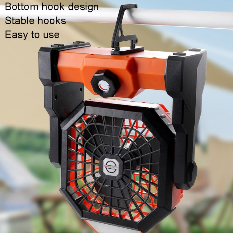 Outdoor Infinitely Variable Speed Portable Large Wind Charging Camping Lighting Fan(Black Orange) - Electric Fans by PMC TechLife | Online Shopping South Africa | PMC TechLife | Buy Now Pay Later Mobicred