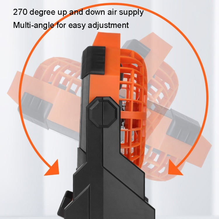 Outdoor Infinitely Variable Speed Portable Large Wind Charging Camping Lighting Fan(Black Orange) - Electric Fans by PMC TechLife | Online Shopping South Africa | PMC TechLife | Buy Now Pay Later Mobicred