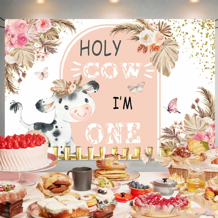 210x150cm Dairy Cow 1st Birthday Party Decoration Banner Hanging Flag Background Cloth - Birthday Party by PMC TechLife | Online Shopping South Africa | PMC TechLife