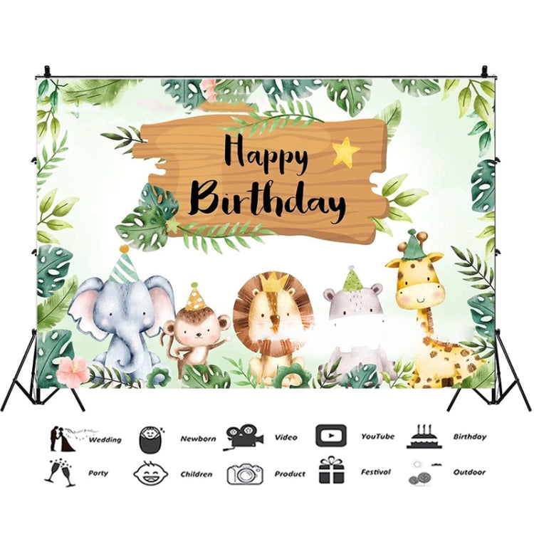 210x180cm Animal Kids Birthday Party Backdrop Cloth Tapestry Decoration Backdrop Banner Cloth - Birthday Party by PMC TechLife | Online Shopping South Africa | PMC TechLife | Buy Now Pay Later Mobicred