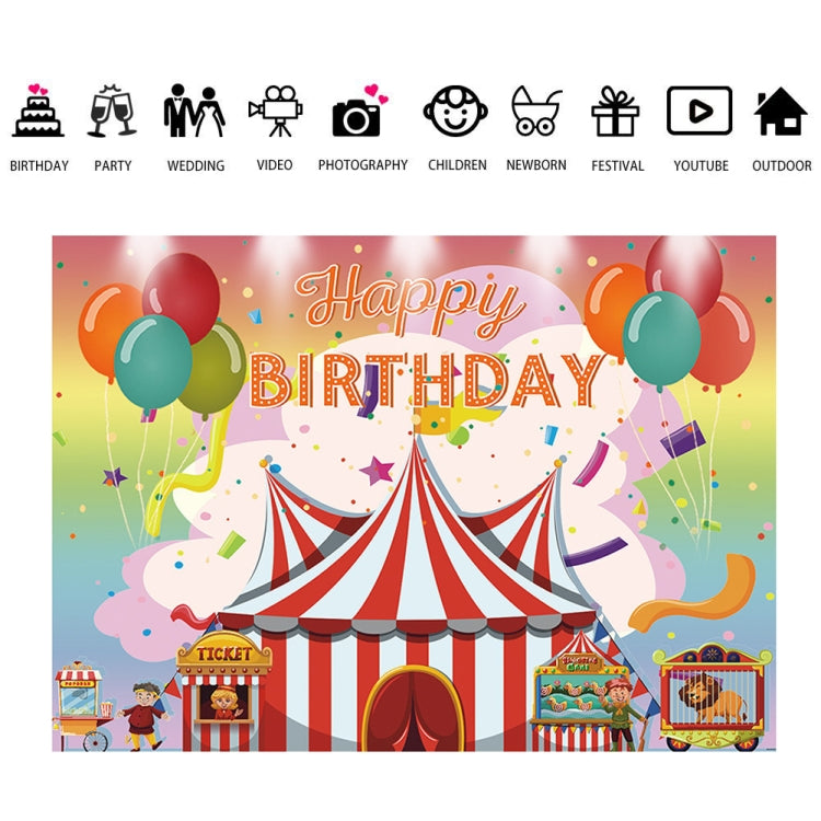 210x150cm Children Birthday Background Cloth Carnival Gay Party Birthday Theme Background Banner Circus Background Hanging Flag - Birthday Party by PMC TechLife | Online Shopping South Africa | PMC TechLife | Buy Now Pay Later Mobicred