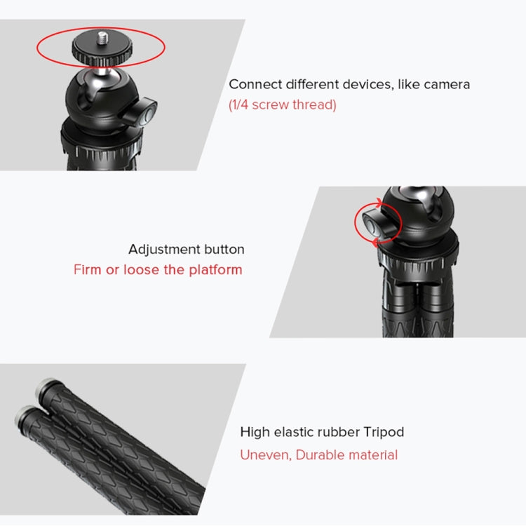 APEXEL APL-JJ09 Mobile Selfie Live Streaming Portable Stretch Telephoto Tripod(Black) - Stand by APEXEL | Online Shopping South Africa | PMC TechLife | Buy Now Pay Later Mobicred