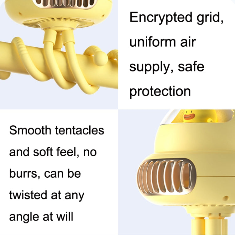 Shaking Head Stroller Fan Leafless Octopus Mute Portable Mini Fan Normal Version (Pink) - Electric Fans by PMC TechLife | Online Shopping South Africa | PMC TechLife | Buy Now Pay Later Mobicred