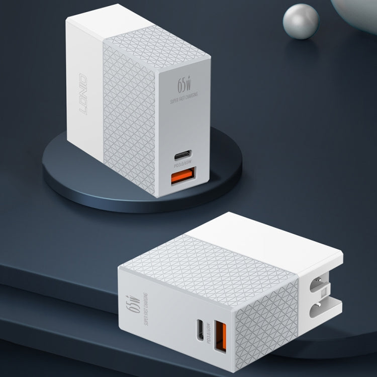 LDNIO A2620C 65W USB+Type-C/USB-C Port Dual Port Universal Phone Tablet Travel Charger(EU Plug+Type-C to 8 Pin) - free shipping - PMC TechLife - Order now!