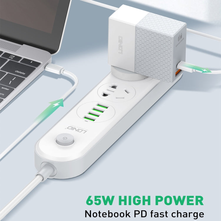 LDNIO A2620C 65W USB+Type-C/USB-C Port Dual Port Universal Phone Tablet Travel Charger(EU Plug+Type-C to 8 Pin) - free shipping - PMC TechLife - Order now!