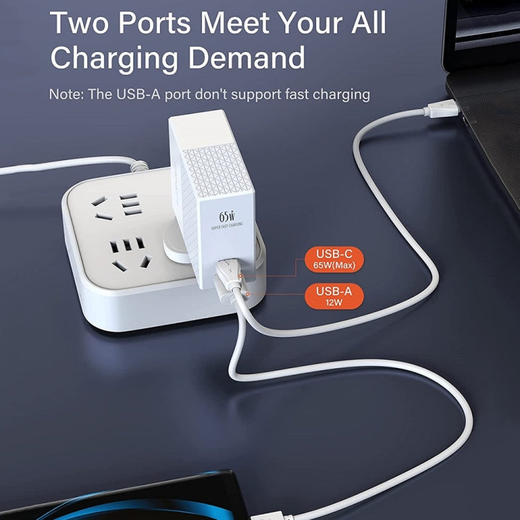 LDNIO A2620C 65W USB+Type-C/USB-C Port Dual Port Universal Phone Tablet Travel Charger(UK Plug+Type-C to 8 Pin) - USB Charger by LDNIO | Online Shopping South Africa | PMC TechLife | Buy Now Pay Later Mobicred