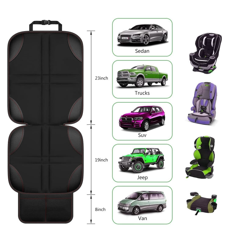 2pcs Child Car Seat Protector Non-Slip Base Material + Waterproof 600D Fabric(Black Line) - free shipping - PMC TechLife - Order now!