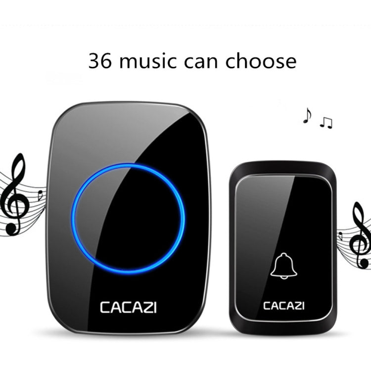 CACAZI A06-DC 1 To 1 Battery Type Smart Home Wireless Waterproof Music Doorbell(Black) - Wireless Doorbell by CACAZI | Online Shopping South Africa | PMC TechLife | Buy Now Pay Later Mobicred