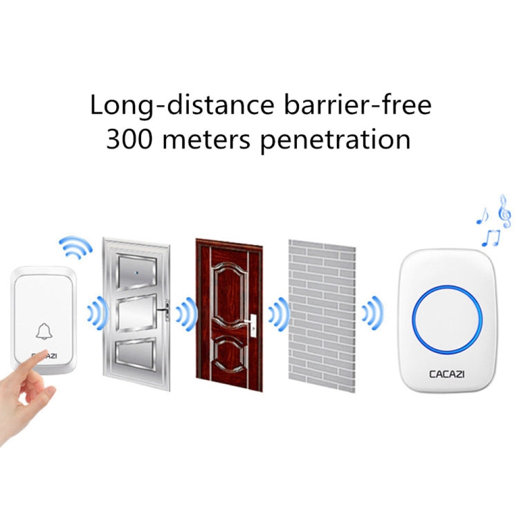 CACAZI A06-DC 1 To 1 Battery Type Smart Home Wireless Waterproof Music Doorbell(Black) - Wireless Doorbell by CACAZI | Online Shopping South Africa | PMC TechLife | Buy Now Pay Later Mobicred