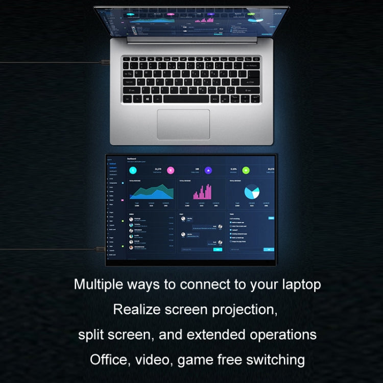 13.3 inch Ordinary Version 4K Portable External Extended Screen Display For Switch/PS5/Mobile Phone/Computer(AU Plug) - LCD Monitors by PMc TechLife | Online Shopping South Africa | PMc TechLife | Buy Now Pay Later Mobicred