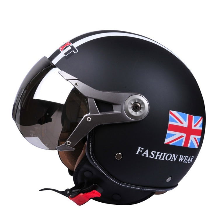 GXT Electric Vehicle Half Cover Helmet Four Seasons Retro Helmet, Size: M(Matte Black Flower) - free shipping - PMC TechLife - Order now!