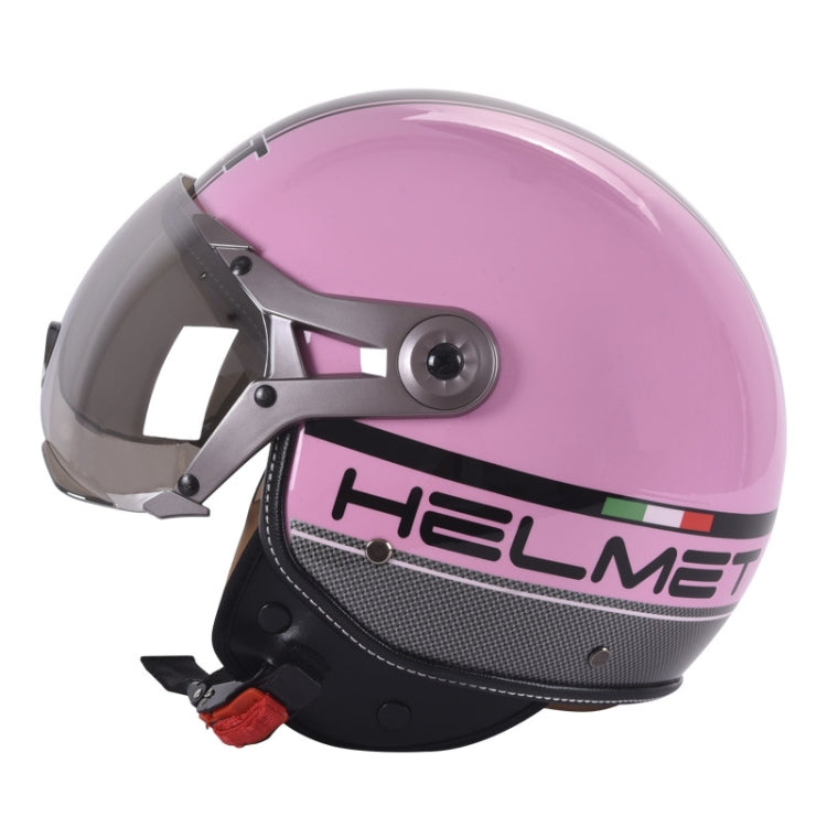 GXT Electric Vehicle Half Cover Helmet Four Seasons Retro Helmet, Size: M(Pink Flower) - free shipping - PMC TechLife - Order now!