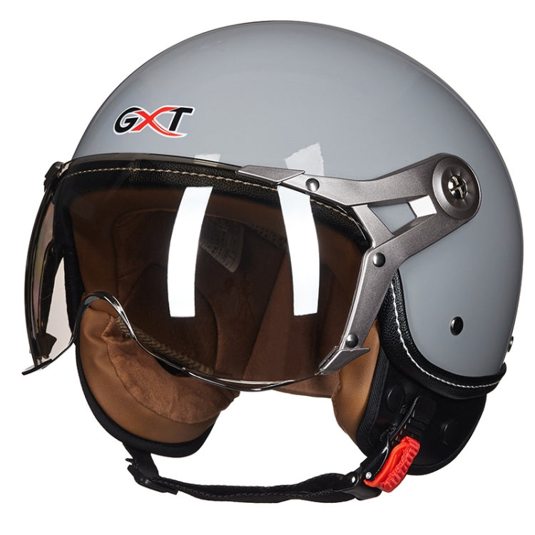 GXT Electric Vehicle Half Cover Helmet Four Seasons Retro Helmet, Size: L(Cement Gray) - free shipping - PMC TechLife - Order now!