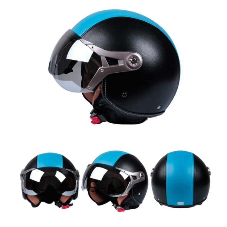 GXT Electric Vehicle Half Cover Four Seasons Retro Helmet, Size: L(Black Red) - free shipping - PMC TechLife - Order now!