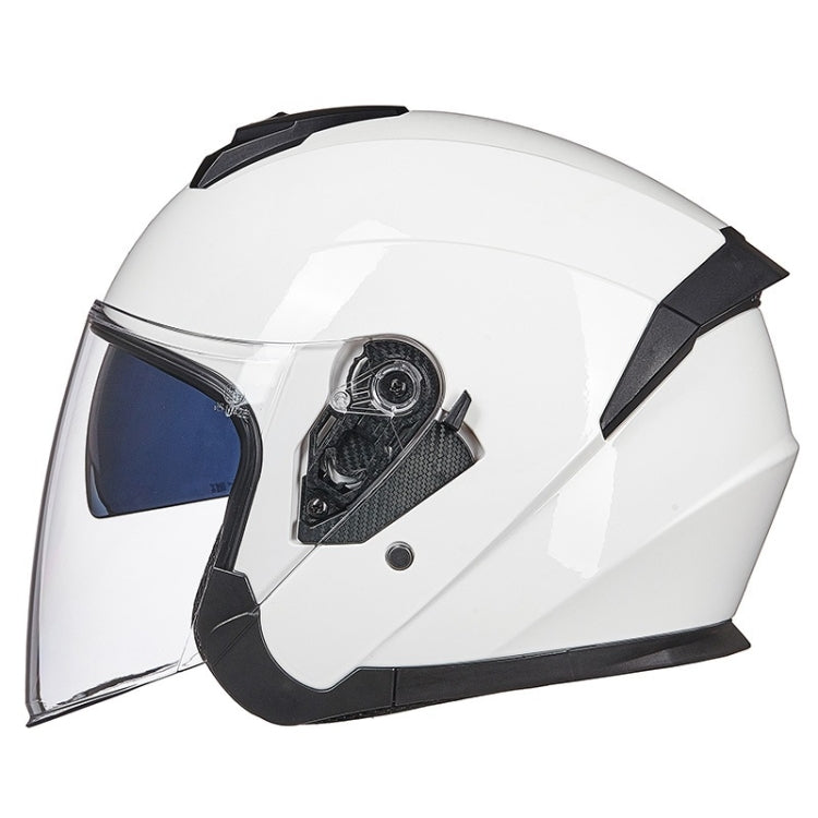 GXT Electric Vehicle Four Seasons Sun Protection & Windshield Double Lens Helmet, Size: M(Bright White) - free shipping - PMC TechLife - Order now!
