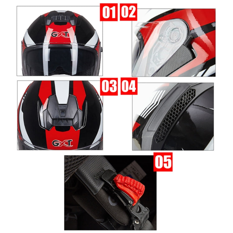 GXT Electric Vehicle Four Seasons Sun Protection & Windshield Double Lens Helmet, Size: XL(Bright Black Red) - Helmets by GXT | Online Shopping South Africa | PMC TechLife | Buy Now Pay Later Mobicred