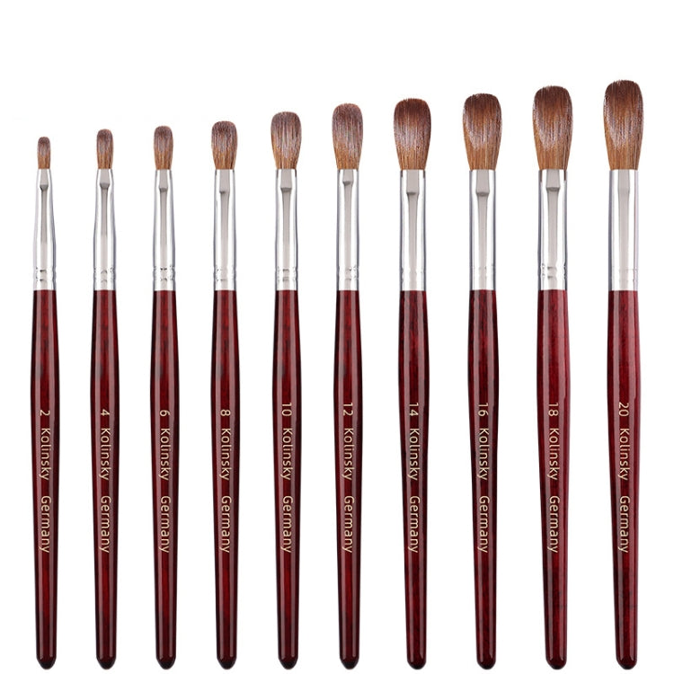 Red Wood Handle Kolinsky Hair Nail Art Brush No. 20 - free shipping - PMC Jewellery - Order now!