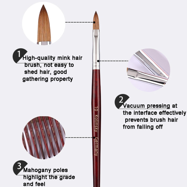 Red Wood Handle Kolinsky Hair Nail Art Brush No. 20 - free shipping - PMC Jewellery - Order now!