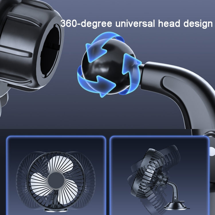SUITU  12V/24V Mini Car Fan USB Charging Single Head Fan 360 Degree Cooling Fan, Style: Suction Cup Model - free shipping - PMC TechLife - Order now!