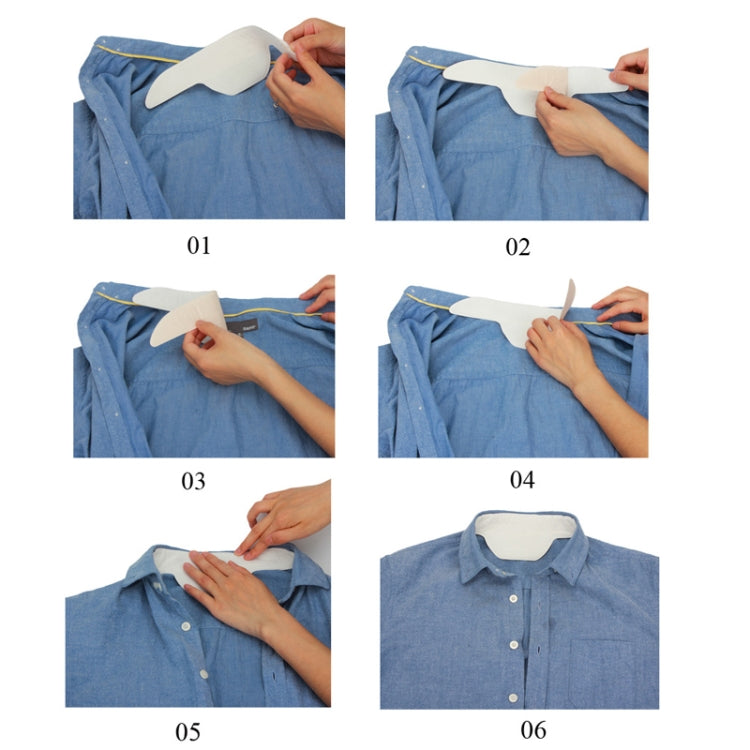 10pcs /Pack Disposable Self-Adhesive Sweat Pads T-Shirt Neck Collar Hat Absorbent Sticker 29cm - free shipping - PMC TechLife - Order now!