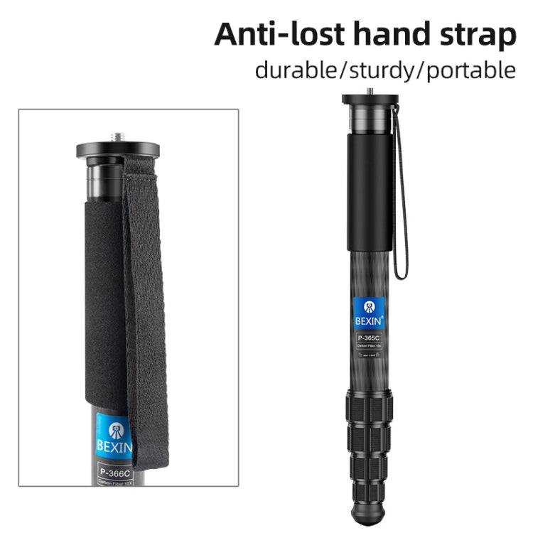 BEXIN P366CF-S Carbon Fiber Monopod Travel Shooting Mobile Phone Live Selfie Bracket Retractable Portable Monopod - Monopods by BEXIN | Online Shopping South Africa | PMC TechLife | Buy Now Pay Later Mobicred
