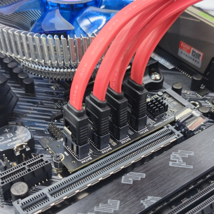 JMB582 M2 KEY-M NVME PCI-E To SATA3.0 Hard Disk Transfer Card(M2T4SAT-A01) - Card Adapter by PMC Jewellery | Online Shopping South Africa | PMC Jewellery | Buy Now Pay Later Mobicred