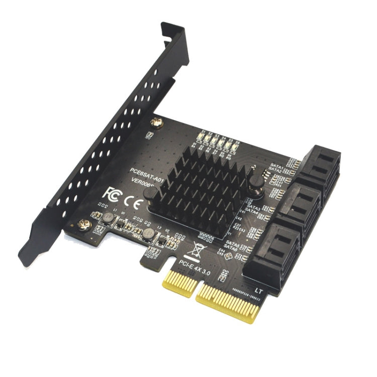PCIE  4X To 6 Port  SATA 3.0 Adapter Expansion Card ASMedia ASM1166 Converter - Add-on Cards by PMC TechLife | Online Shopping South Africa | PMC TechLife