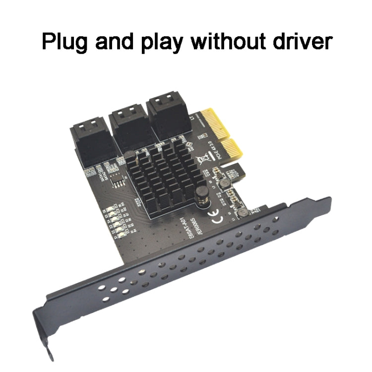 PCIE 1X To 8 Port  SATA 3.0 Adapter Expansion Card ASMedia ASM1166 Converter - Add-on Cards by PMC TechLife | Online Shopping South Africa | PMC TechLife